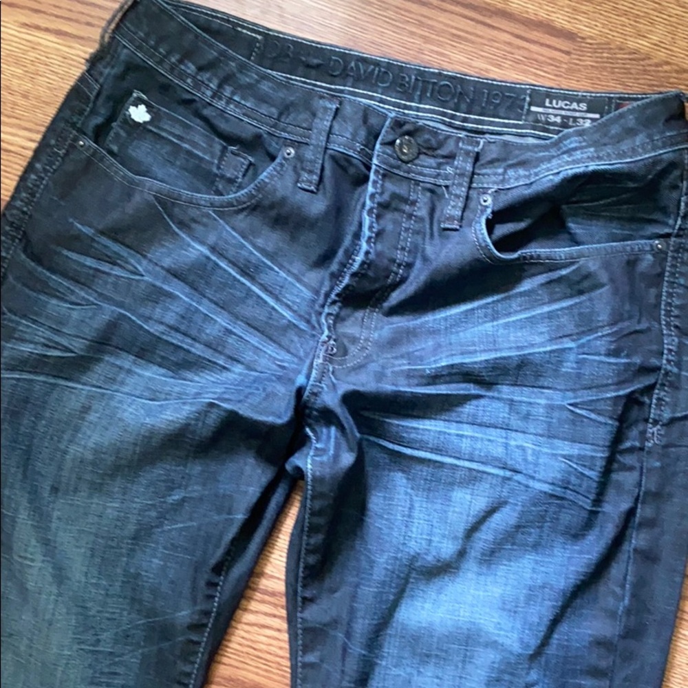 Dark wash Men’s David Bitton Buckle Jeans